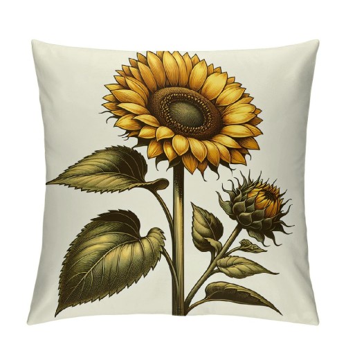 Ulloord Vintage Garden Theme&nbsp;Farmhouse Throw pillow Covers Yellow Sunflower Euro pillow Covers pillowcase Cushion Cover Home Garden Couch Bedroom