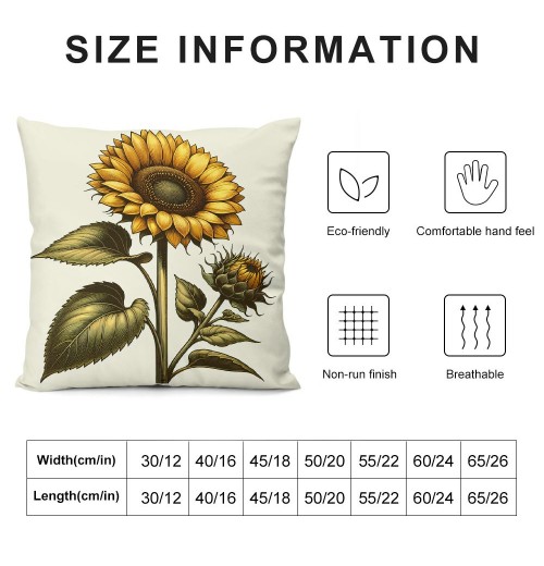 Ulloord Vintage Garden Theme&nbsp;Farmhouse Throw pillow Covers Yellow Sunflower Euro pillow Covers pillowcase Cushion Cover Home Garden Couch Bedroom