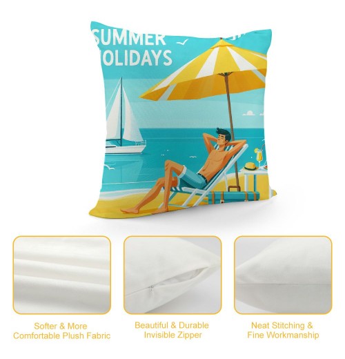  Summer Throw pillow Covers Quote Words pillow Cover Sea Beach&nbsp; Fruit Decorative pillow Case Cushion Cover Beach Theme