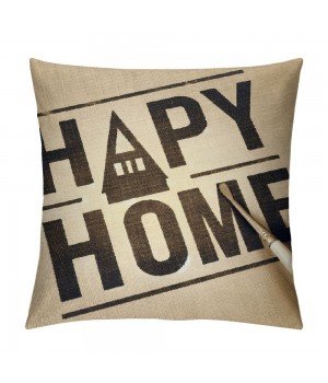 Ulloord  Happy Home Quotes Throw pillow Covers Farmhouse pillow Case Cushion Cover Home Decor Outdoor pillow Cover for Couch