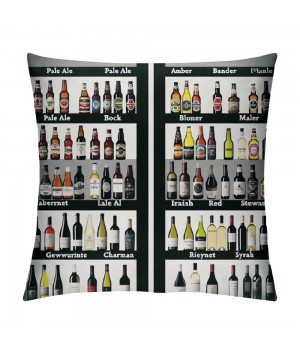  Yellow pillow Covers Winebottle Pattern Throw pillow Case Cushions Covers Home Sofa Bed Decor pillowcase