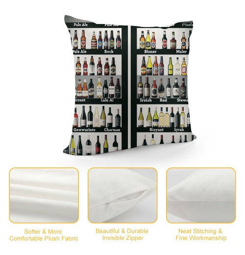  Yellow pillow Covers Winebottle Pattern Throw pillow Case Cushions Covers Home Sofa Bed Decor pillowcase