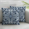 Ulloord  Throw pillow Covers Blue Irregular Flower Pattern Decorative pillow Case Square Cushion Cover Home Decor Sofa Bed Tile Style pillowcase