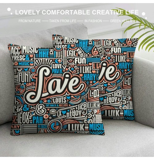  I Like Love Decorative pillow Covers Quote Throw pillow Case Cushion Cover Square Couch Decor Cushion pillowcase