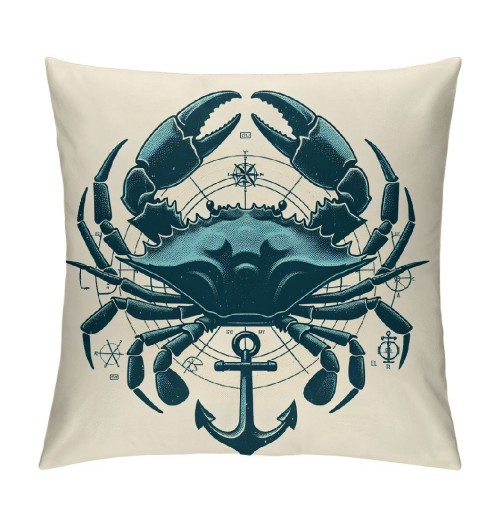 Ulloord Vintage Ocean Marine Life with Anchor Sailboat Lighthouse Throw pillow Case Cover,Funny Nautical Decorations For Home Bedroom Office,Gifts For Marine Life Lovers Women Men Girls Boys