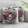 Ulloord Just A Girl Who Loves Goats Decorative Throw pillow Case Cover ,Cute Floral Goat Farm Animal Decorations for Home Bedroom Girls Room Office,Goat Lovers Gift,Farm Girls Gifts