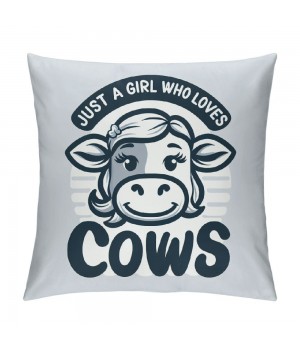 Farmhouse Cow Themed pillowcase Decorations for Home Girl Room, Just A Girl Who Loves Cows Throw pillow Cover, Cow Girls Gifts