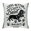 Ulloord Life is Better with A Basset Hound Decorative Throw pillow Case Cover ,Funny Basset Hound Puppy Dog Decorations For Home Bedroom Girls Room Office,Basset Hound Owners Moms Gift,Dog Lovers Gift