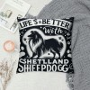 Ulloord Life is Better with A Shetland Sheepdog Throw pillow Case Cover ,Funny Puppy Dog Decorations for Home Bedroom Girls Room Office,Shetland Sheepdog Owners Moms Gift,Dog Lovers Gift