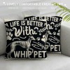 Ulloord Life is Better with A Decorative Throw pillow Case Cover ,Funny Decorations for Home Bedroom Girls Room Office, Owners Moms Gift,Dog Lovers Gift