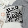 Ulloord Sharks Ocean Animals Themed pillowcase Decorations for Home, Funny I Just Really Like Sharks Ok Throw pillow Cover, Shark Lover Gifts