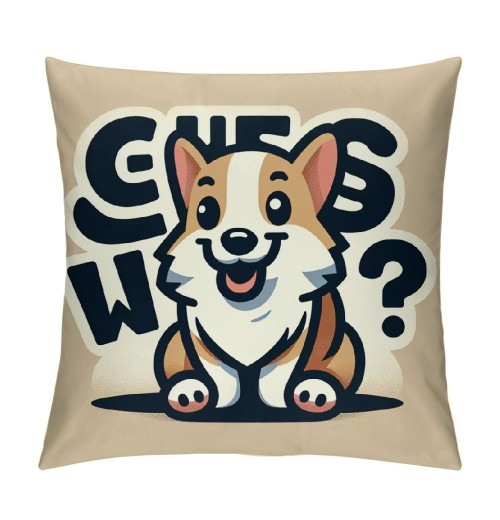 Ulloord Dog Themed pillowcase Decorations for Home, Funny Dog Guess What Throw pillow Cover Double Sided Reversible, Funny Mom Gifts, Pet Dog Lover Gifts