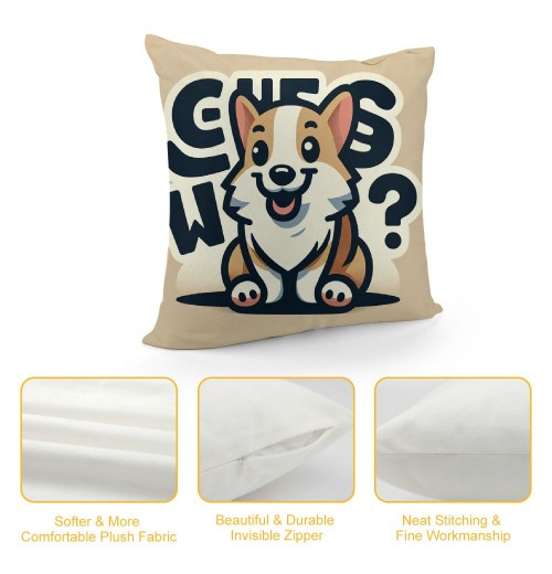 Ulloord Dog Themed pillowcase Decorations for Home, Funny Dog Guess What Throw pillow Cover Double Sided Reversible, Funny Mom Gifts, Pet Dog Lover Gifts