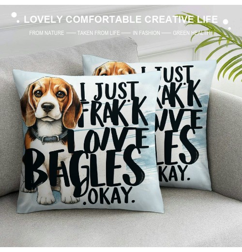 Ulloord Dog Themed pillowcase Decorations for Home, Funny Quote I Just Freaking Love Okay Throw pillow Cover , Dog Lover Gifts, Lover Gifts