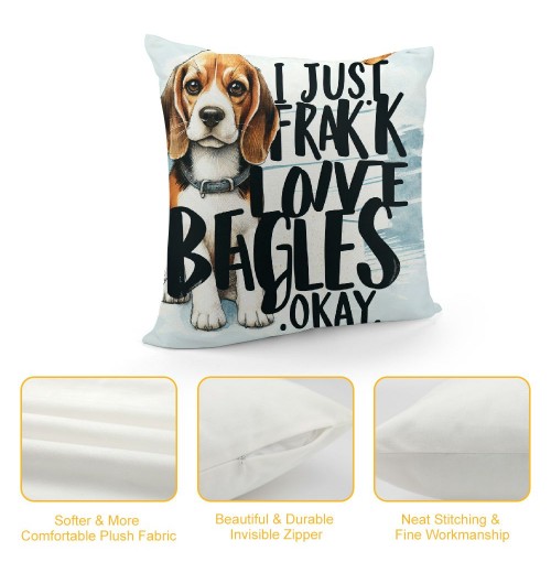 Ulloord Dog Themed pillowcase Decorations for Home, Funny Quote I Just Freaking Love Okay Throw pillow Cover , Dog Lover Gifts, Lover Gifts