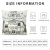 Ulloord  Happy Campers Throw pillow Cover pillow Case Vintage Camper Car Cushion Cover Decorative Home Travel Outdoor pillowcase Decor Sofa Couch Bed Office