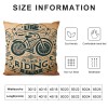 Ulloord  Vintage Black Bicycle Throw pillow Covers Life is Like Riding a Bicycle Lettering Throw pillow Case Cushion CoverRustic pillowcase Outdoor Decor for Sofa