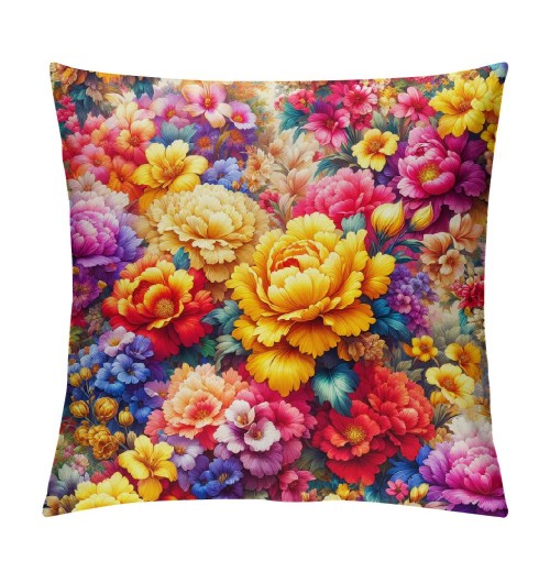 Ulloord  Oil Painting Daisy Flower Throw pillow Cover Outdoor Spring Watercolor Floral with Butterfly Farmhouse Throw Cushion Cover Home Sofa Couch pillow Cases