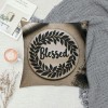 Ulloord &nbsp;Blessed Wreath Throw pillow Covers Home Modern Farmhouse pillow Cover&nbsp;Housewarming Gifts Family Room Decor Square Cushion Cover for Sofa