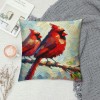 Ulloord  Vintage Watercolor Red Birds pillow Covers Cardinal Bird Pattern Decorative pillowcase Decor Home Cushion Cover for Sofa