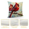 Ulloord  Vintage Watercolor Red Birds pillow Covers Cardinal Bird Pattern Decorative pillowcase Decor Home Cushion Cover for Sofa