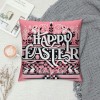 Ulloord Pink Happy Easter pillow Covers Black and White Buffalo Check Plaid Rabbit Bunny Easter Home Decor Throw pillow Cases Cute Animals Farmhouse Outdoor Sofa Couch Cushion Cover