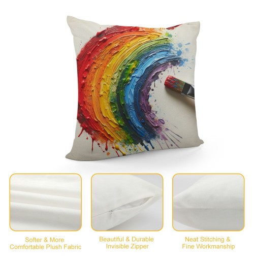 Ulloord  Rainbow Throw pillow Covers Home pillow Cover Colourful Rainbow pillow Case Hidden Zipper Closure Cushion Cover for Sofa Couch Bedroom Decor pillowcases(Rainbow)