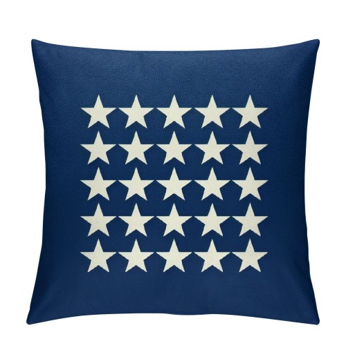 Ulloord  Patriotic July 4th Throw pillow Covers Geometric Stars Square Cushion Cover USA Star pillow Cases Navy Blue Background pillowcases for Couch Sofa Bed Car