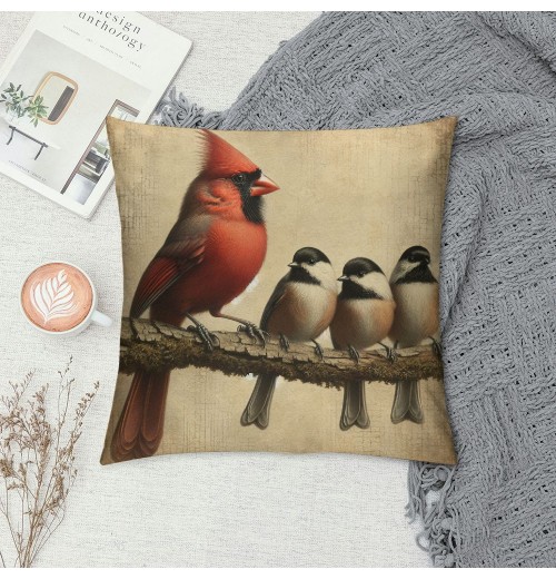 Ulloord &nbsp;Cardinal Birds Throw pillow Covers Red Christmas Bird Farmhouse pillow Cover&nbsp;Adorable Animals pillow Cases Xmas Outdoor pillows Sofa Couch&nbsp;Decoration (Birds)