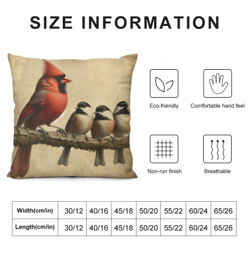 Ulloord &nbsp;Cardinal Birds Throw pillow Covers Red Christmas Bird Farmhouse pillow Cover&nbsp;Adorable Animals pillow Cases Xmas Outdoor pillows Sofa Couch&nbsp;Decoration (Birds)