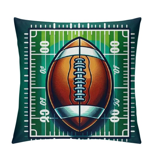 Ulloord Throw pillow Case American Football with Green&nbsp;Rectangular Stripe Background Throw pillow Covers Print Cushion Cover for Home Sofa Couch