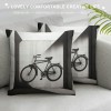 Ulloord pillow Cover Black Bicycle pillowcase Square Retro Bike Cushion Cover Outdoor Decor Home Sofa Couch Bedroom