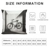 Ulloord pillow Cover Black Bicycle pillowcase Square Retro Bike Cushion Cover Outdoor Decor Home Sofa Couch Bedroom