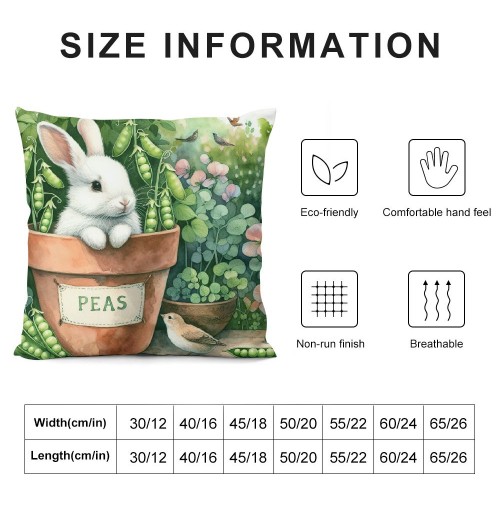 Ulloord  Hello Spring pillow Covers Animal Lovely Bunny&nbsp;Butterfly Birds with Spring Greenery Decorative Throw pillow Covers pillow Case for Home Office Outdoor Indoor