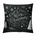 Ulloord Merry Christmas Trees Black White Snowflake Throw pillow Covers Winter Xmas Square Decorative pillow Cases Cushion Cover Outdoor Decorations Sofa