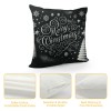 Ulloord Merry Christmas Trees Black White Snowflake Throw pillow Covers Winter Xmas Square Decorative pillow Cases Cushion Cover Outdoor Decorations Sofa