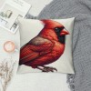  Throw pillow Covers Oil Painting Lovely Cardinal Bird with Green Plant Super Soft Decorative pillow Cover Square White Background pillow Case for Home Sofa Couch