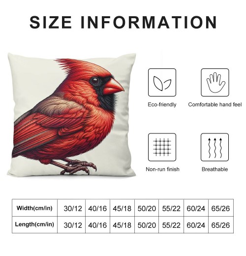  Throw pillow Covers Oil Painting Lovely Cardinal Bird with Green Plant Super Soft Decorative pillow Cover Square White Background pillow Case for Home Sofa Couch