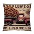 Ulloord  Vintage Red Truck pillow Cover Wood Grain with Sunflowers Pattern Decorative Throw pillowcase Square Cushion Covers Decor Rustic Home Sofa