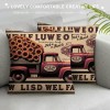 Ulloord  Vintage Red Truck pillow Cover Wood Grain with Sunflowers Pattern Decorative Throw pillowcase Square Cushion Covers Decor Rustic Home Sofa