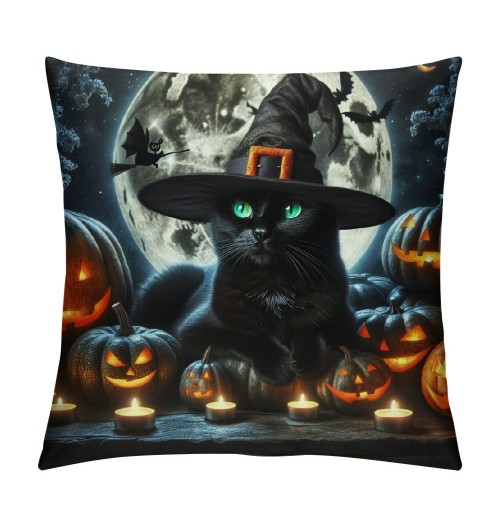  Halloween Throw pillow Case Pumpkin Decorative Home pillow Covers Witch Hat Square pillowcase Decor Men Women Sofa Bed