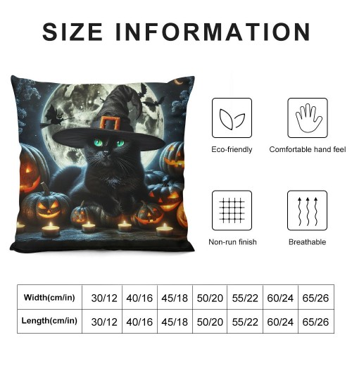  Halloween Throw pillow Case Pumpkin Decorative Home pillow Covers Witch Hat Square pillowcase Decor Men Women Sofa Bed