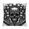 Retro White Head Throw pillow Covers Halloween Party Decorative Couch Cushion Cover Skull pillow Case