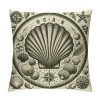 Ulloord  Vintage Ocean Throw pillow Covers Marine Life Starfish Conch Shell Decorative Throw pillow Case Nautical Compass Pattern pillow Cover