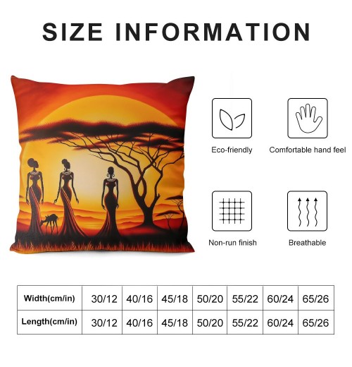  Throw pillow Covers Oil Painting African Art Ethnic Tribe Lady Livingroom Decorative pillow Cases Home Decor Square pillowcases (, OP-African)