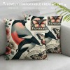 Ulloord Throw pillow Covers Vintage Floral Bird Throw pillow Case Cushion Cover Butterfly Decorative pillowcase Sofa Home Decor