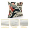 Ulloord Throw pillow Covers Vintage Floral Bird Throw pillow Case Cushion Cover Butterfly Decorative pillowcase Sofa Home Decor