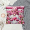 Ulloord Pink Roses Valentine Day Throw pillow Covers Valentines Day Decor for Home Sofa Goblin Gnomes Hug and Kiss Valentine pillows Case Cushion Case Cover