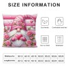 Ulloord Pink Roses Valentine Day Throw pillow Covers Valentines Day Decor for Home Sofa Goblin Gnomes Hug and Kiss Valentine pillows Case Cushion Case Cover