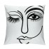 Ulloord Throw pillow Cover Wink Face Decorative pillow Covers Black Lash Eyes Eyelashes pillow Case Super Soft Happy Face Cushion Cover&nbsp;Square Modern pillowcase for Men Women Sofa